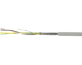 Multikabel 10X2X0,5 LI2YCH-P med 20 par-snoede, halogenfri ledere med PE-isolering og grå yderkappe.