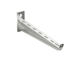 Schneider Electric konsol 50-600 i syrefast rustfri stål A4, 600 mm bred, med huller til montering.