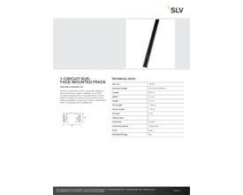 Produktdetaljer og tekniske specifikationer for SLV 1-faset strømskinne, sort, 2 meter, påbygning.