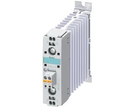 Siemens SIRIUS 3RF23 solid-state kontaktor med 20A og integreret køleplade, velegnet til 48-460V AC.
