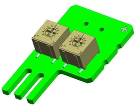 Siemens SIMATIC S7-1200 SIM1274 analog simulator med 2 potentiometer input på grønt printkort.