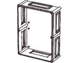 Teknisk skitse af Fibox EK SOLID kassebund, der viser dens modulopbygning og dimensioner.