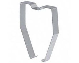 Omron holdeclips i metal, designet til LY/MY relæer og PT/PY-stik, præsenteret på hvid baggrund.