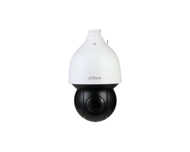 Dahua 4 MP dome-PTZ-netværkskamera, model SD5A445MB-H, med hvid overdel og sort bevægelig kameradel.