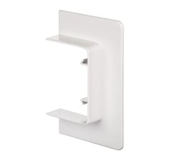 Schneider Electric OL45 vægflange i polar hvid, 75 x 55 mm, fremstillet af PC/ABS, vist med en 45 mm frontåbning for moduler.