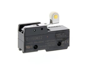 Omron generel basiskontakt Z-15GW22 med kort hængselrullehåndtag, 15A og loddeklemmer.