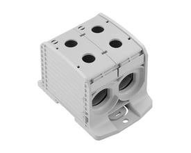 Weidmüller Fordelerklemme WPD 233 i grå med skrueterminaler til 2x50-300mm² Cu/Al, 1000V/340A.