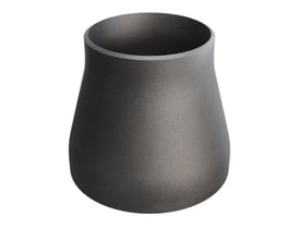 Koncentrisk reduktion i P235GH stål med dimensioner 159,0/4,5 x 114,3/3,6 mm, vist på hvid baggrund.