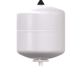 Reflex S ekspansionsbeholder på 33 liter i hvid, designet til solvarmeanlæg med 1,5 bar fortryk og 3/4" gevindtilslutning.