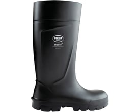 Sort Bekina Boots Steplite S5-sikkerhedsgummistøvle i størrelse 38, set fra siden.