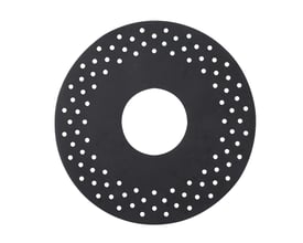 Unico gummimembran i sort gummi, specifikt designet til vægdåser i størrelsen 125/41 med mange små huller rundt i kanten.