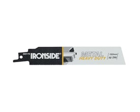 Ironside BIM HD-bajonetsavklinge på 152 mm med 18 TPI, vist tættere på med tænderne langs underkanten.