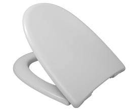 Hvidt toiletsæde fra Haro Sign med soft close funktion og fast montering i hård plast. Passer til Ifø Sign toiletter.