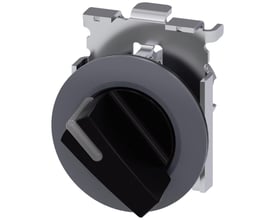 Siemens Sirius ACT omskifter med 30mm diameter i mat sort metal og lysende greb.