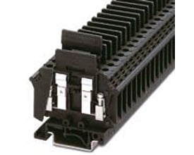 Phoenix Contact UK-SI sikringsrækkeklemme i sort, til G-finsikring 5x20/5x25 mm, 0,2-4 mm² tværsnit.
