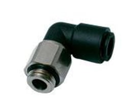 Parker drejbar vinkel 360° fittings til 12mm rør, med G3/8 udvendigt BSPP gevind og sort technical polymer krop.