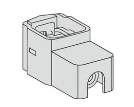 Schneider Electric klemme til 100/160A, 95 mm², grå plast og illustrativ tegning af produktets ydre.