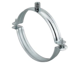 Fischer SaMontec FRSN rørbøjle i el-galvaniseret stål til Ø44-49 mm rør med M8/M10 kombigevind.