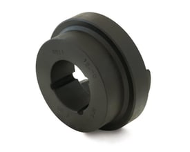 HRC 110 H flange klokobling i støbejern med indgraverede markeringer som 12-70 og HPC på isoleret hvid baggrund.