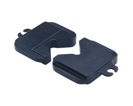 To sorte Klauke klippeindsatser til M12 metriske gevindstænger, vist tæt på med fokus på deres form og M12 markering.