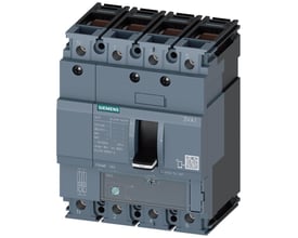 Siemens 3VA1 maksimalafbryder, 4-polet, 32A, med tydeligt synlige terminaler og betjeningshåndtag mærket 160A.
