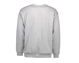ID Identity GAME sweatshirt til mænd i gråmelange, størrelse 2XL, vist bagfra med rund hals og ribkant.