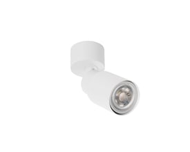 SLV PURI CW spotlampe i hvid, vist med slukket GU10 lyskilde og tydelige LED-komponenter i lampehovedet.