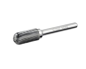 Ironside roterende hårdmetalfil C 1225 S, 25 x 12 mm, med cylindrisk riflet hoved og skaft.