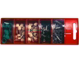 Elpress SD4016 strødåse med 5 rum og 100 isolerede terminalrør i farverne grøn, beige, sort og grå til 4-16mm².