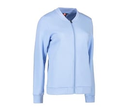 ID Identity Pro wear cardigan til damer i lys blå, størrelse 2XL med ribkanter og YKK lynlås.