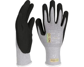 Bagside af Boisen Safety Montagehandske Recycle Comfort 16300 str. 10, med detaljeret information om certificeringer og materialer.