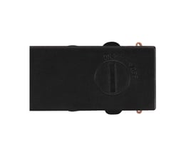 Bagside af sort SLV NUMINOS XS spot med tænd/sluk-indikator og batteridæksel.
