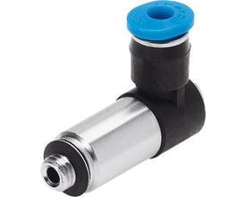 Festo vinkel-forskruning QSMLLV-M5-4-I med push-in L-fitting, 360° justerbar og udvendigt gevind med indvendig sekskant.