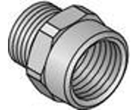 Uponor Unipipe kompressionsnippelmuffe 1/2" i forkromet messing med udvendigt gevind og indvendig muffe.