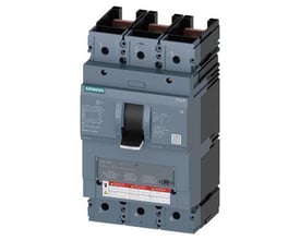 Siemens 3VA6 UL maksimalafbryder, 3-polet, ramme 600 og 100kA brydekapacitet ved 480V, med MCS11 anlægsbeskyttelse.