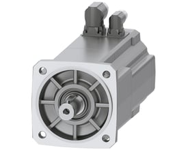 Siemens SIMOTICS S-1FK2 HI servomotor med 6 Nm moment og 1,15 kW effekt, viste den drejede aksel og to DRIVE-CLiQ-stik.