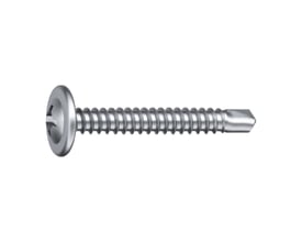EJOT montageskrue på 4,2 x 25 mm set fra siden med bredt skruehoved, gevind og synlig borspids.