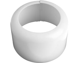 En hvid, todelt muffeskjuler til WC, der diskret skjuler rørinstallationer og giver et rent udseende.