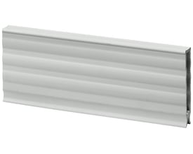 Siemens 1000mm lange afdækningsprofil i gråt plastmateriale med rillede overflader, designet til 8US samleskinnesystem.