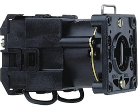 Schneider Electric 1-polet trinomskifter, 12A, med 5 stillinger og sort plastikhus.