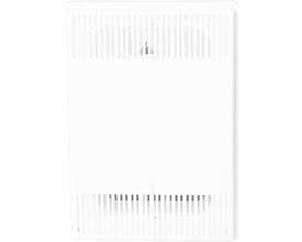 Frontbillede af Fresh klapventil i hvid plast med ribbet overflade og justerbar luftgennemstrømning via snortræk.