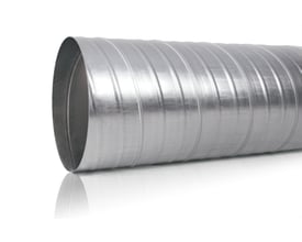 Air2Trust ventilationsrør SR spirorør, Ø355 mm i diameter og 2000 mm i længden, fremstillet af galvaniseret plade på hvid baggrund.