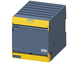 Siemens SIRIUS 3SK1 sikkerhedsrelæ med 115V AC forsyning, 3 NO kontakter og push-in fjederterminaler. Grå og gul enhed med tydelig Siemens logo.