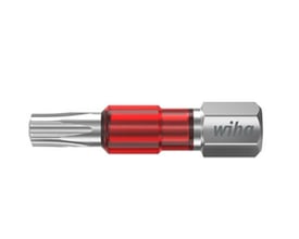 Enkelt Wiha TY-slagbit, 29 mm, TORX T10, med rød farvekode og synligt Wiha logo på metallet.