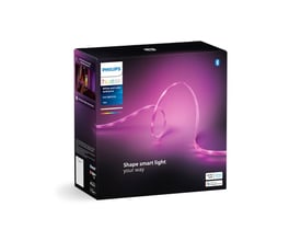 Emballage til Philips Hue Solo Lightstrip Color 10 meter, der viser produktets illustration og kompatibilitetssymboler.