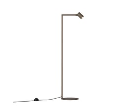 Astro Lighting Ascoli Floor gulvlampe i bronze med slank arm, rund fod og afbryder på ledningen.
