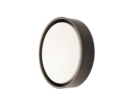 SG Armaturen Frame Round Maxi armatur i sort aluminium med opal polycarbonat diffusor og 23W LED.