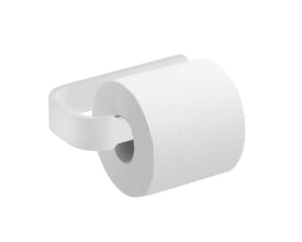 HeFe Outline toiletpapirholder i mat hvid med en toiletpapirrulle, 160 mm bred, 30 mm høj og 90 mm dyb.