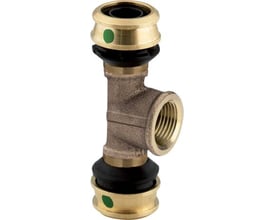 Viega Raxofix T-stykke med SC-Contur, dimension 63mm x 1" x 63mm, fremstillet af korrosionssikkert rødgods.