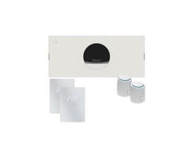 Pettinaroli Pro Komp 2 Z Gv st.sys gulvvarmesystem pakke med hvid styreboks, to hvide rumtermostater og to hvide telestater.